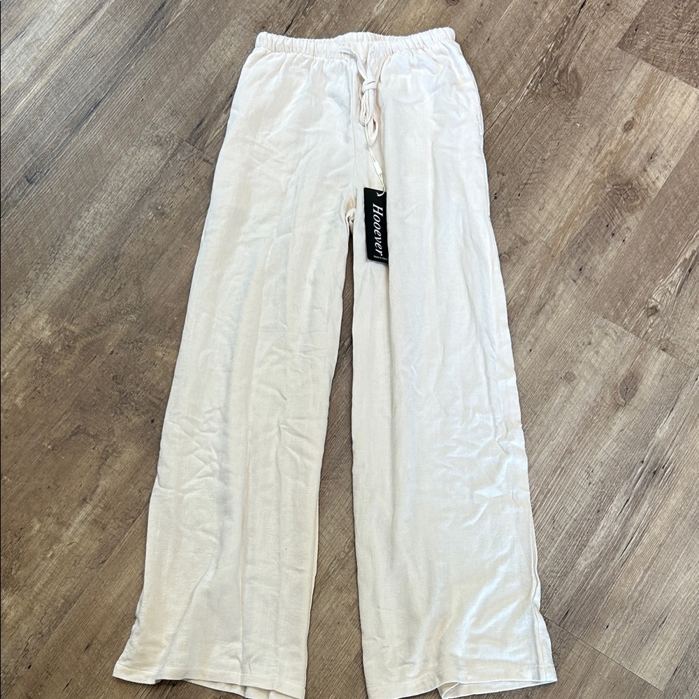 Women's Wide Leg Drawstring Pants in White